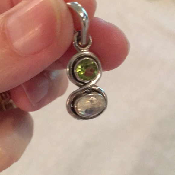 Artisan Jewelry - Peridot and moonstone SS pendant